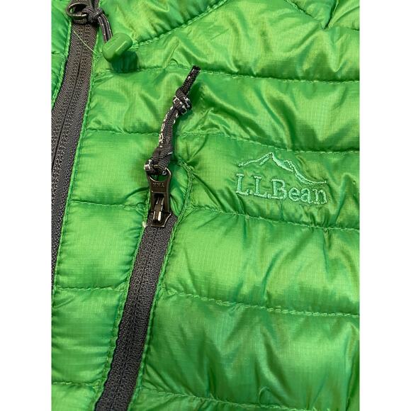L L Bean Goose Down Puffer Jacket Kids Large 14-16 Green Full Zip Pockets - Picture 8 of 16